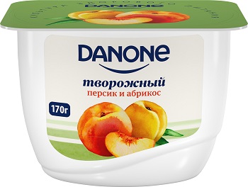 Danone - economical cottage cheese with peach 170 gr