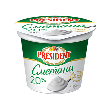 Sour cream / President / (20%) 200 gr