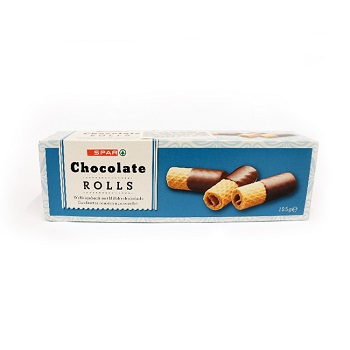 "SPAR " - Biscuits Chocolate Roll 125 gr