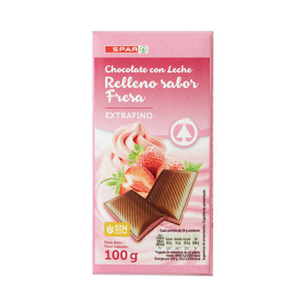 Spar - Chocolate Bar, strawberry 100gr