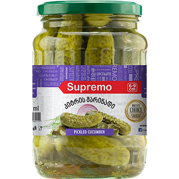 Supremo - marinated cucumber 3-6cm 720ml