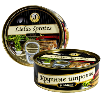 Canned fish / Brilliant Vilnius / Large Sprot in Oil / 240 gr