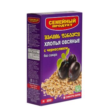 Oat flakes with dried fruit (black plum) 300gr 