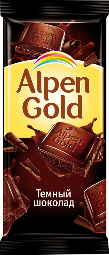 ალპენ გოლდი - შოკოლადის ფილა, შავი 85გრ