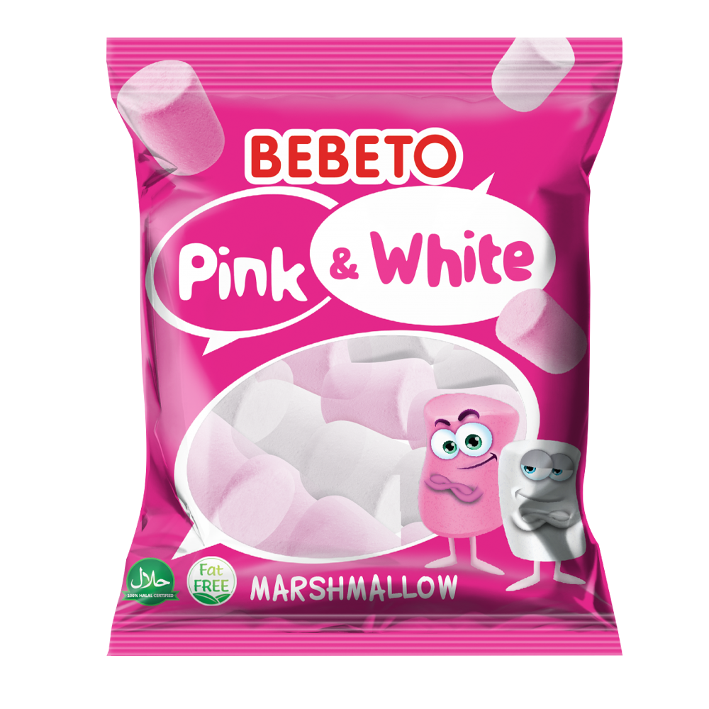 მარშმელოუ/ბებეტო ვარდისფერი-თეთრი/30 გრ
