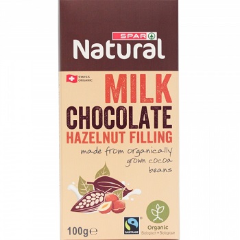 Chocolate bar with nuts / SPAR / natural, organic / 100 gr