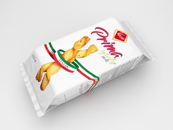 Crackers / twisted shape Prima Italia / VEST / 125 gr.